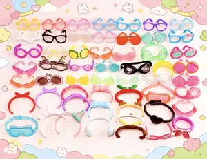 10 Pcs Mini Toy Pet Glasses & Headband Set - Cute Doll Photography Accessories for Bobble-Head Collectible Figures, Little Animal Outfit