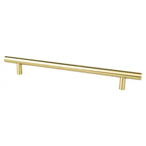 212 MAIN Modern Brushed Gold Steel Bar Handle - 192 mm Tempo Pull, Deep Grip Door Hardware