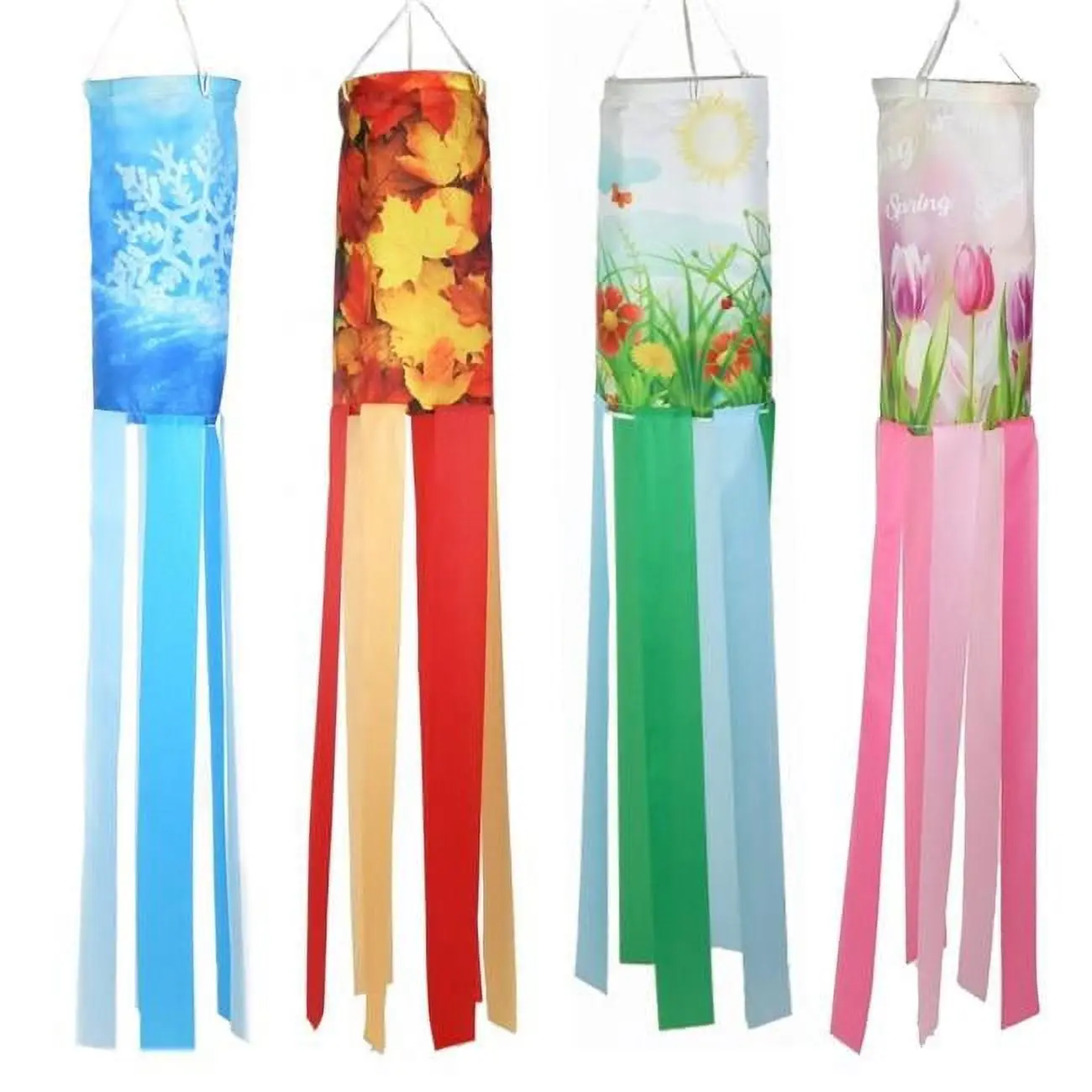 36 Four Season Garden Wind Sock Set Of 4