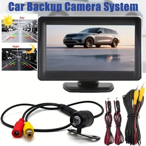 Car Rearview Backup Camera 10.92 cm Monitor Kit Car Display Backup Camera System, avoiding scratches and collisions, helping you park safely and quickly, for pickup trucks, campers, off-road vehicles, and RVs, easy to install