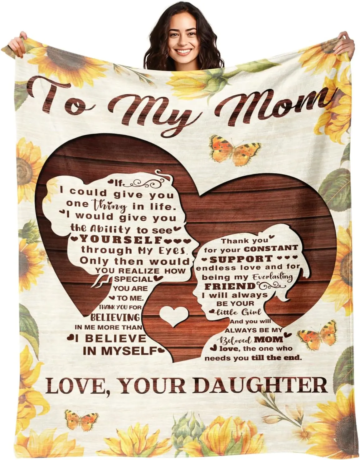 [SummerVibes] JOOCAR Gifts for Mom from Daughter - Moms Birthday Gift from Daughters - Gifts for Moms Birthday - Mothers Day Christmas Valentines Day Birthday Gifts for Mommy from Daughter - to My Mom Blanket, Home Decor