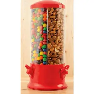 360 Degree Triple Compartment Candy Dispenser - New & Improved Candy & Nut Dispenser - Reusable 3-Chamber Snack Dispenser - No Mess Fun Candy Machine for Kids & Parties - Easy Fill Snack Dispenser with 3 Compartments