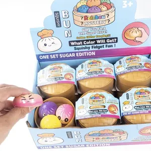 2026 popular baozi decompression and kneading music cartoon cute design venting simulation food play stress relief toy slow rebo