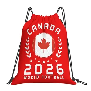 1pc Soccer 2026 Canada Football Drawstring Bags Outdoor Sports Portable Storage Bag Bundle Pocket Rope Bag