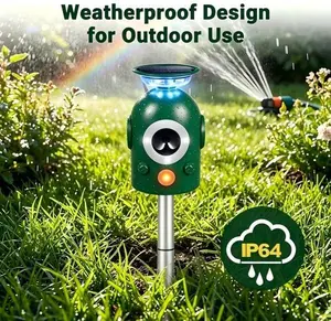 Protect Your Yard 24/7 | Solar Ultrasonic Animal Deterrent with Motion Activated Light & Noise