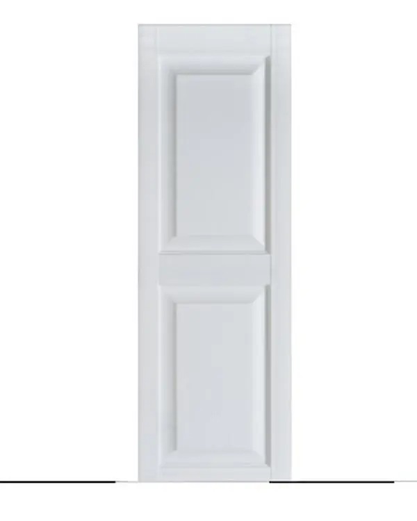 Premier Polystyrene Outdoor Embossed Window Shutters Pair, 15x47", Raised Panel with Center Mullion, Paintable, Fade Resistant for Home Front