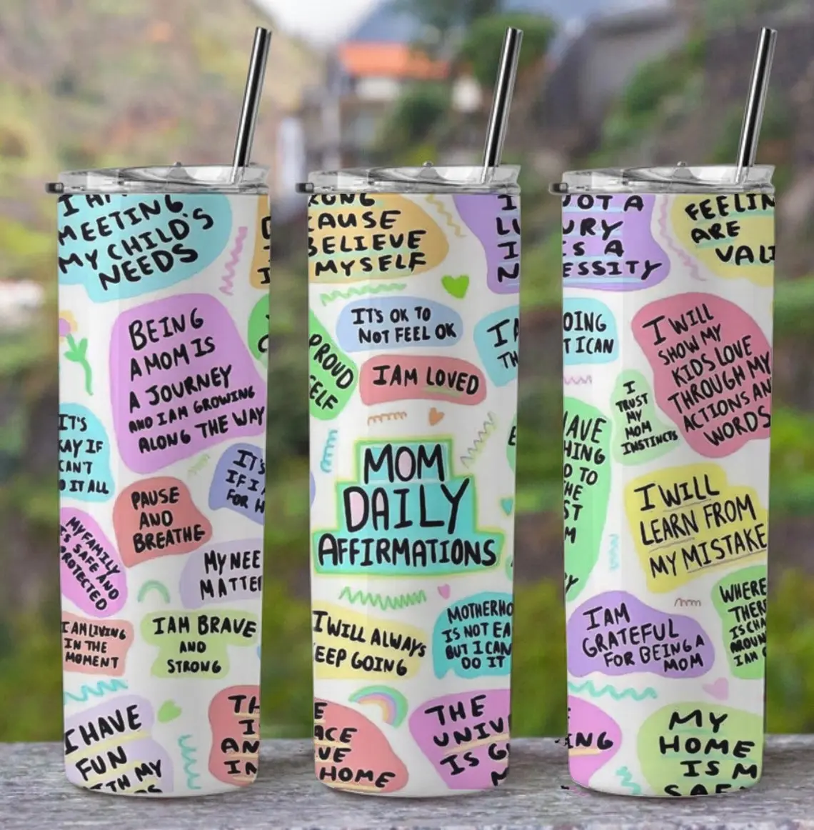 Daily Affirmation Tumbler, Mental Health 20oz Tumbler, Gift for Her, Best Friend Tumbler, Self Love Positive Quote