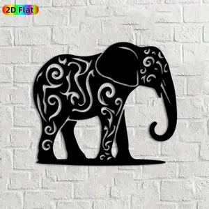 1pc Ornate Elephant Metal Wall Art, Exquisite Elephant Statue Mural, Ideal Gift for New Year, Easter, Animal Decor Enthusiasts, Weather-Resistant Metal Wall Decor Wall Sculptures,  Unique Home Accent for Elephant Enthusiasts