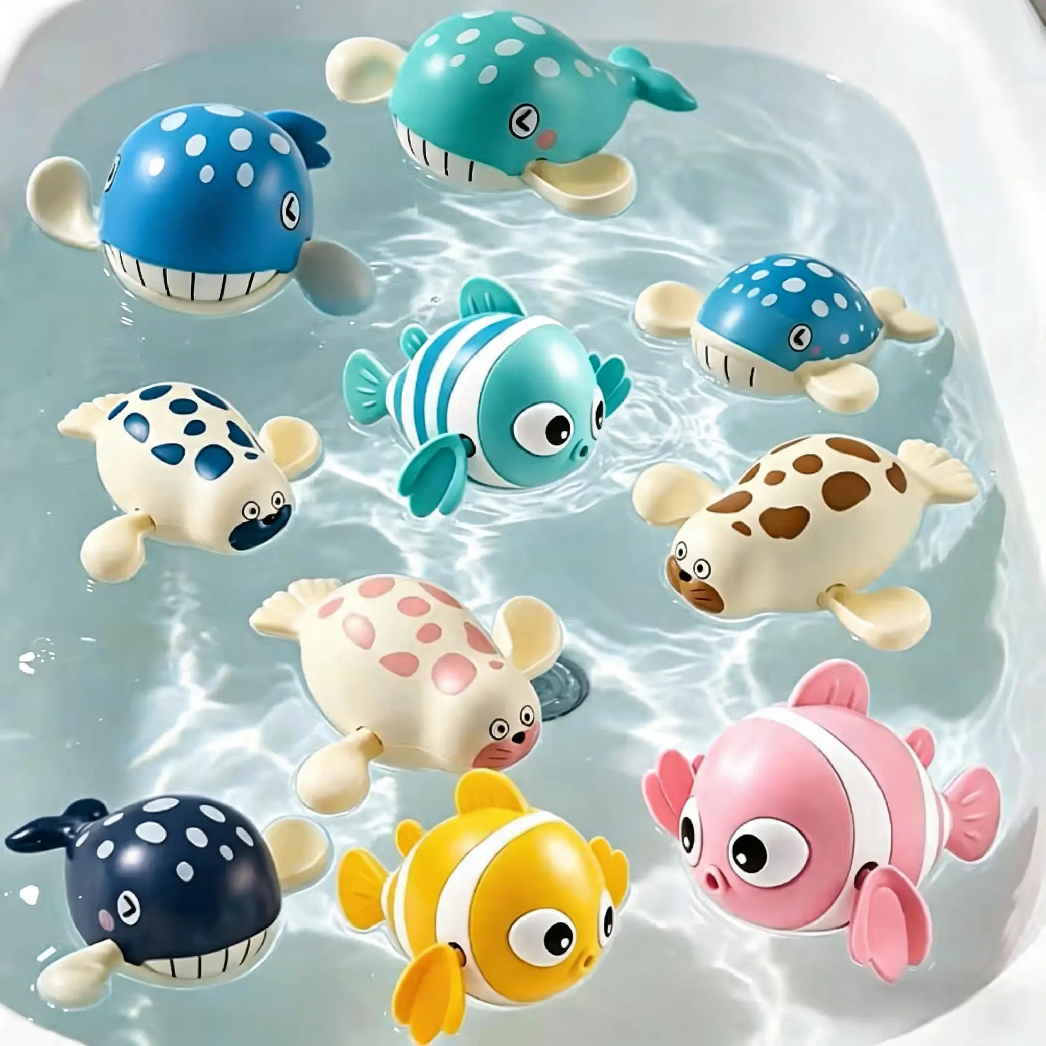 Summer Deal 6PC Animal Wind-Up Floating Bath Toys, Infant Water Swimming Pool Accessories, Outdoor Summer Party Toy Set,suitable boys and girls for age 1-5,beach water fun with summer vibes