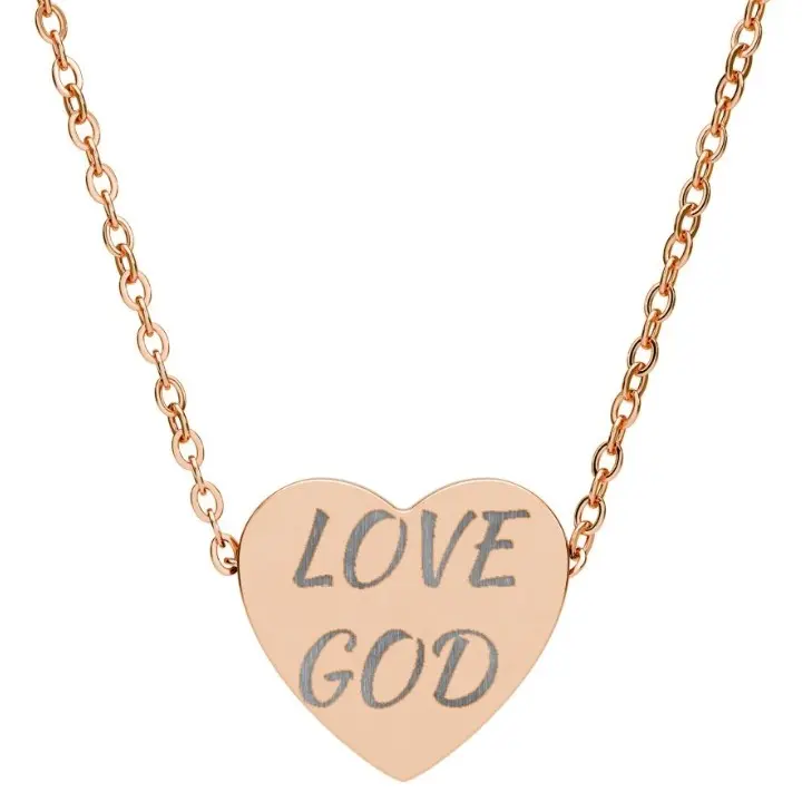 * Love God* 18 k Rose Gold Engravable heart necklace
