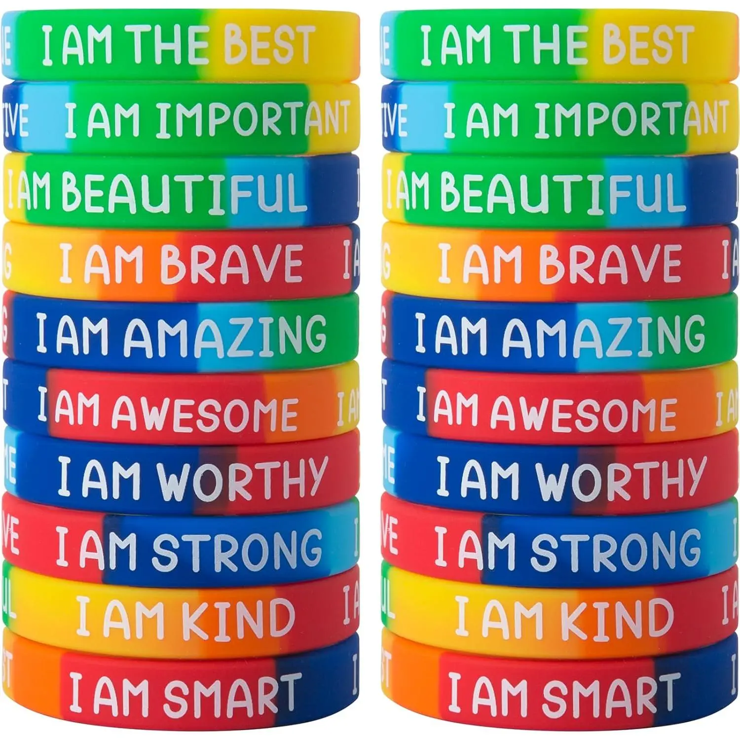 KF5-RBB02 Inspirational Silicone Wristbands Motivational Quotes Rubber Bracelets Back to School Gift Back To School Gift for Students Kids Teachers School Prizes