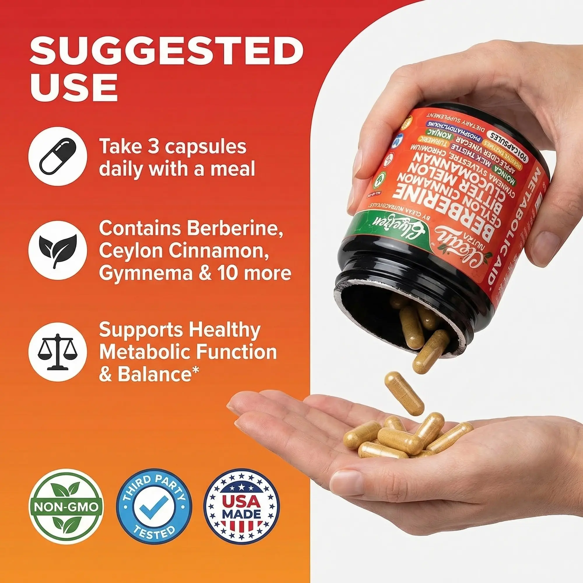 Clean Nutra Berberine, Ceylon Cinnamon, Bitter Melon & Glucomannan