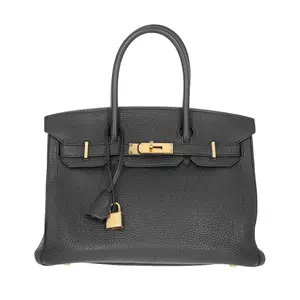 Pre-owned HERMÈS Togo Tote Bags Birkin 30 Black