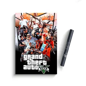 1pc Video Game Grand Theft Auto Poster Self-Adhesive Waterproof Art Sticker, Aesthetic Minimalist Wall Poster for Coffee Shop, Bar & Home Room Decor