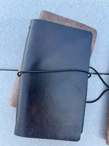 Rugged Black Leather Field Journal - For Travel or Cigar Notes
