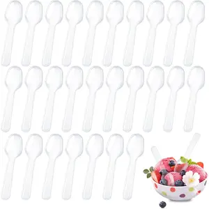 500 count Mini Spoons for Desserts,  Clear Plastic Spoons, Disposable Clear Tasting Spoons, Small Dessert Spoons for Jelly Pudding Yogurt Ice Cream Desert Cake Appetizer (3 Inch)
