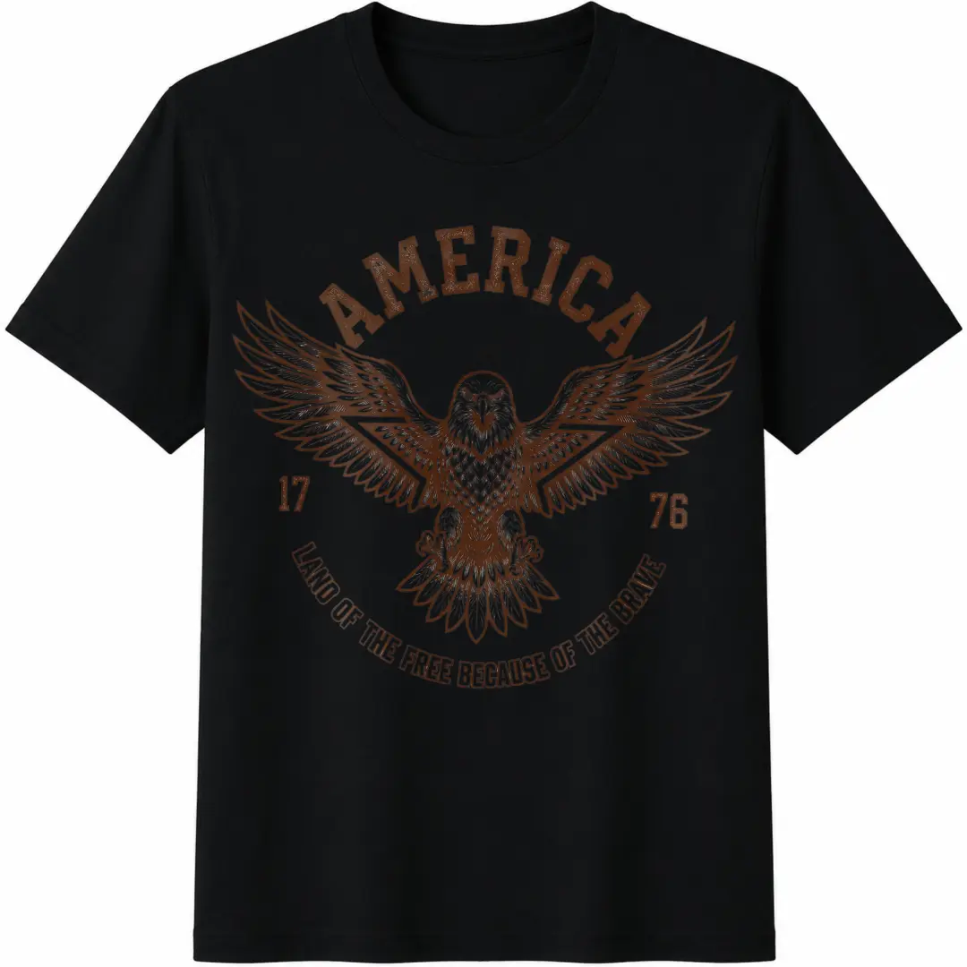 American Eagle Shirt, Land Of The Free Because Of The Brave Shirt, Retro Style 4th Of July Shirt, 1776-2026 T-Shirt, Patriotic Shirt
