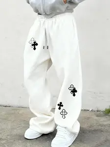 Men's Oversized Cross Graphic Baggy Pants - 2025 Streetwear Must-Have | Black, Edgy Cross Print, Ultra-Comfortable for Daily & Street Styles - Fashion Statement! #MensStreetwear #OversizedPants #EdgyFashion #2025Trend 🛍️
