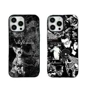 Band D-Deftones Phone Case for iPhone 17, 16, 15, 14, 13, 12, 11 Pro Air Plus ProMax and Samsung S26-S22 Plus shock-absorbing phone cases, fashionable gift. def tones perfect idea