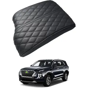 Autorder Center Console Cover for Hyundai Palisade 2020 2021 2022 2023 2024 2025 2026 Accessories Armrest Cover Anti-Scratch Middle Console Pad Leather Armrest Cushion Protector Black