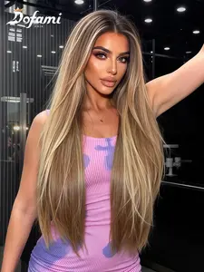 30 Inch Long Straight Wigs for Women, Gorgeous Fluffy Wigs without Bangs, Synthetic Lace Front Wigs for Party, Daily Use