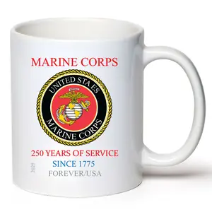250th Anniversary of the Us Marine Corps Mug, Armed Forces 250 Coffee Cups, Army Memorial 1975 2025 Gift, Cup for Dad and Grandfather