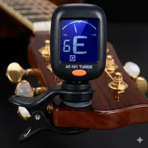 Portable Clip-On Tuner for Guitar, Bass, Violin & Ukulele | High Sensitivity Digital Chromatic Tuner | Compact & Easy to Carry for Travel, Camping, Dorm Room, and Outdoor Performances