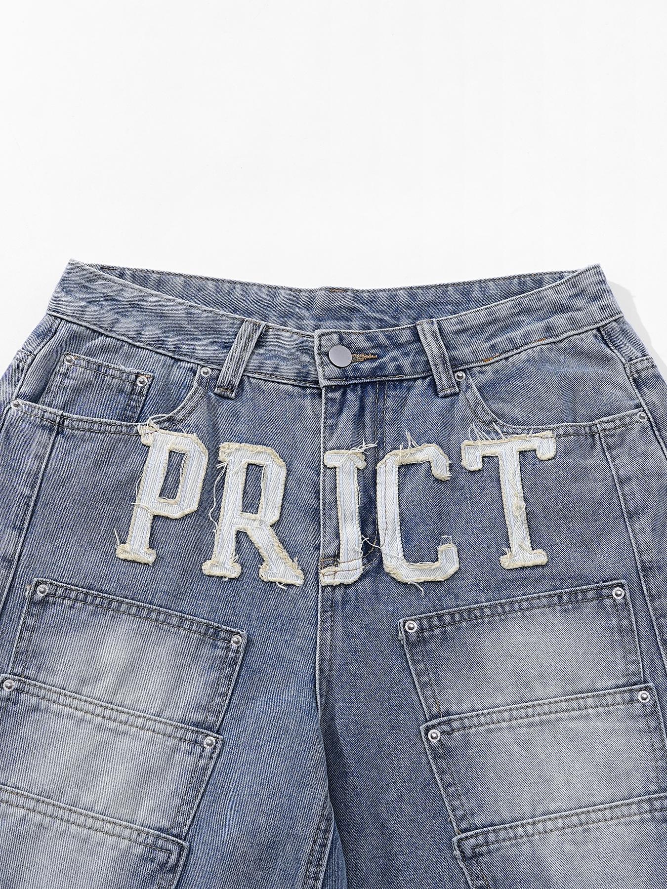 Multi-pocket denim shorts, denim cargo shorts, jeans—Y2K American street style embroidered vintage shorts for both men and women, casual letter embroidery design, perfect for summer fashion everyday wear, versatile casual style.