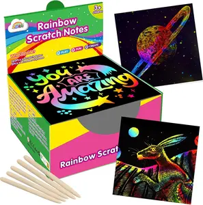 ZMLM Genuine 160 Pcs Rainbow Scratch Paper Arts and Crafts Mini Notes Gifts for Kids 4 5 6 7 8 9 10 Years Old Girls Boys Students Teens Classroom Prizes School Supplies Birthday Parties