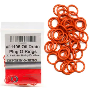 50 Pack-#11105 O-Ring Replacement For Oil Drain Plug Oring (Orange Color)