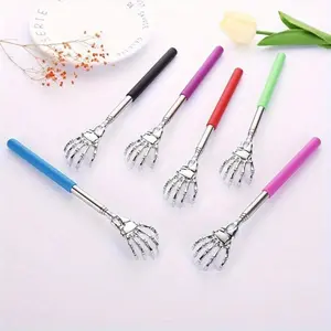 1-Piece Skull Hand Back Scratcher - Retractable Stainless Steel Massager with Comfortable Grip for Easy Itching, Perfect Family Health Essentials
