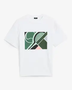 Express Classic Fit Abstract Racket Cotton Graphic T-Shirt