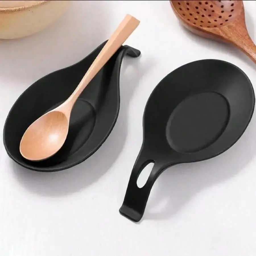 2pcs Silicone Heat-Resistant Spoon Rest, Kitchen Utensil Rack, Cooking Cutlery Organizer, Durable Dining Tool Storage, Tableware, Kitchenware, Home