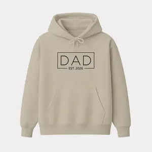 Dad Est.2026 Hoodie Sweatshirt T-Shirt, New Father Expecting Baby Pullover, First-Time Dad Gift, Father's Day Gift, Casual Unisex Streetwear Apparel