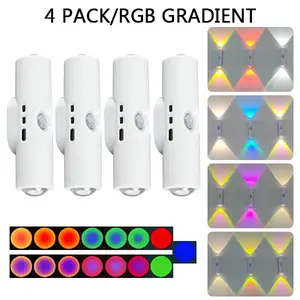 RGB Motion Sensor Light 3/4Pcs, Magnetic Stick-On Design Rechargeable LED Night Lamp 7 Color Gradient, Smart Auto-On USB Wall Lights Long Battery Life Lamps No Outlet Needed Cozy Plug-Free Lighting for Entrances Bedroom Stairs Hallway Wardrobe, Home Decor
