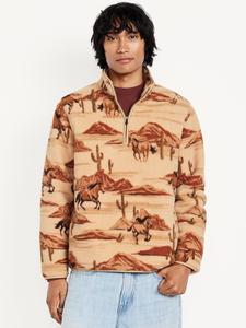 Old Navy Men's Printed Sherpa Quarter-Zip Pullover
