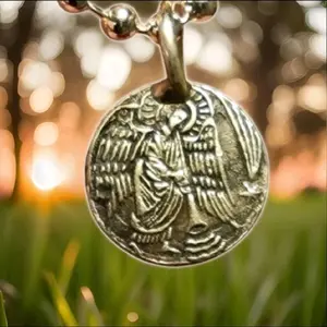 .999 Fine Solid Silver Angel Amulet /Charm / Pendant 15mm - Handmade