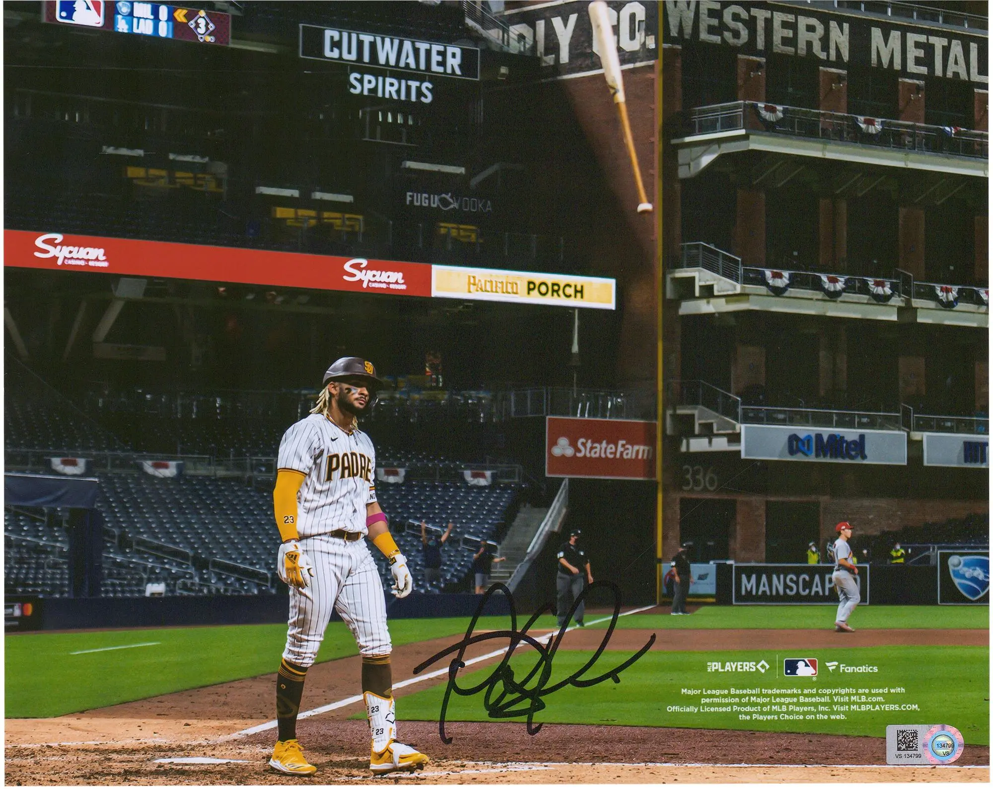 Fernando Tatis Jr. San Diego Padres Autographed 8" x 10" Bat Flip Photograph - Fanatics Authentic Certified
