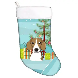 Carolines Treasures  Christmas Tree & Beagle Christmas Stocking