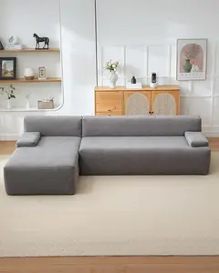 Garvee corner sofa with sleeping function, modular sofa, corner sofa with sleeping function, for the living room, corduroy, gray