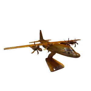 C130 Hercules Mahogany Wood Desktop Airplane Model
