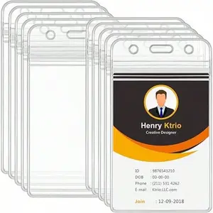 Transparent Card Holder, 2/10pcs Waterproof PVC Soft Card Holder, Exhibition Card Work Card Student Card Holder with Lanyard, ID Badge Holder, Id Holder For Lanyard