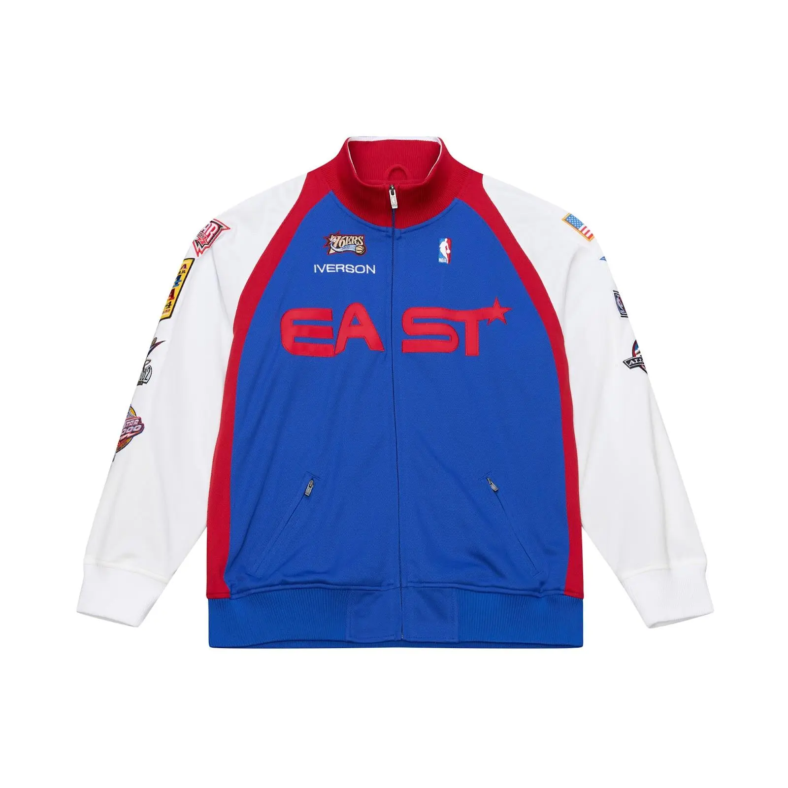 Allen Iverson 2006 NBA All-Star Game Blue/White Authentic Full-Zip Jacket Throwback Outerwear Vintage Fan Gear Mitchell & Ness