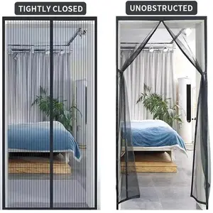 Magnetic Screen Door Mesh Curtain - Durable Heavy-Duty Mosquito Net with Hands-Free Functionality for Exterior Home Improvement Screen Doors