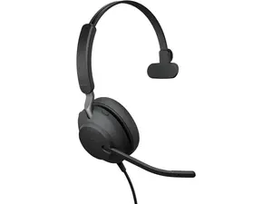 Jabra Evolve2 40 SE (2026 Version) Wired Mono Noise-Cancelling Headset - Features 3-Microphone Call Technology and USB-C/A Cable - MS Teams Certified, Works with All Platforms - Black