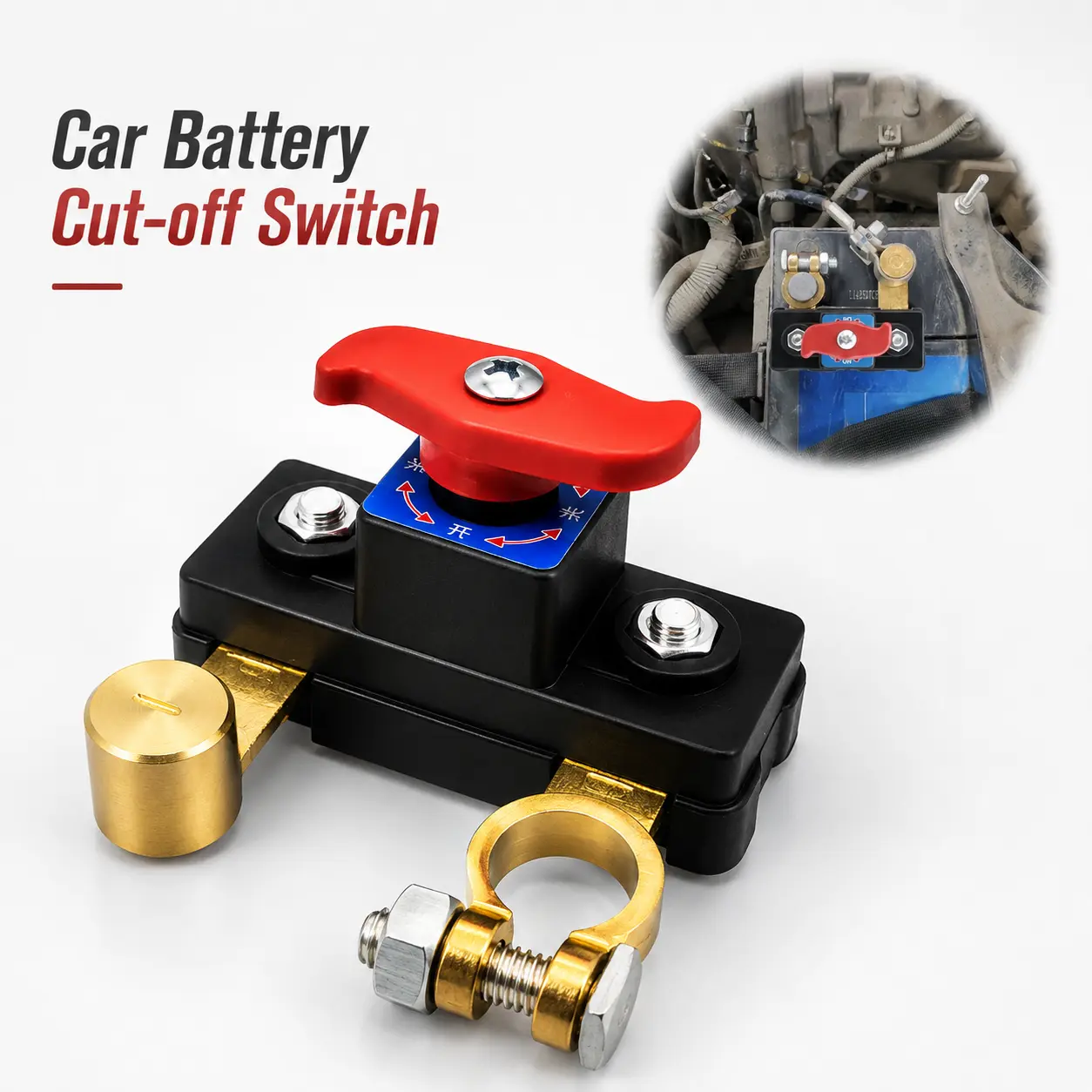 High-efficiency Copper Core Power Disconnect Switch, for Automobile Marine Camper Daily Power Management, Universal Circuit Safety Switch, Anti-power-loss Stable Transmission Battery Protector