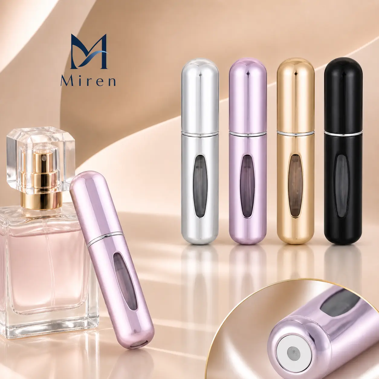Fathersdaygift 4PCS 5ml Refillable Perfume Atomizer |   Travel Spray Bottle, Leak-Proof Continuous Mist for Cologne & Body Mists – Mini Decanter Gift Set for Men (Fall/Holiday Essentials) portable mini pocket perfume atomizer Fathers Day Gifts
