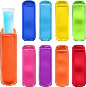 Neoprene Ice Pop Insulator Sleeves - Reusable, Washable, Colorful Freezer Popsicle Holders for Kids, Kitchen Ice Lolly Utensil Accessories
