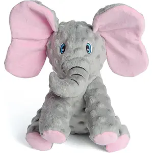 Dog Toys Puppy Toys Cute Squeaky Elephant Dog Toy with Crinkle Paper Stuffed Plush Animal for Small Medium Large Dogs Soft Material Air Mesh Inside Trendy Functional Gift