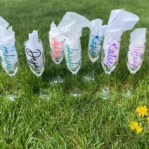 Custom Name champagne flute Glass